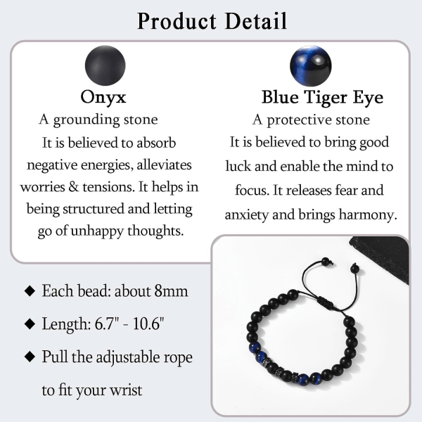 Gaver til Mænd Drenge, Kæreste Mand Armbånd Tigerøje Armbånd til Far Bedstefar Søn Onkel Bror, Perlearmbånd Fødselsdagsgave Far Far ...