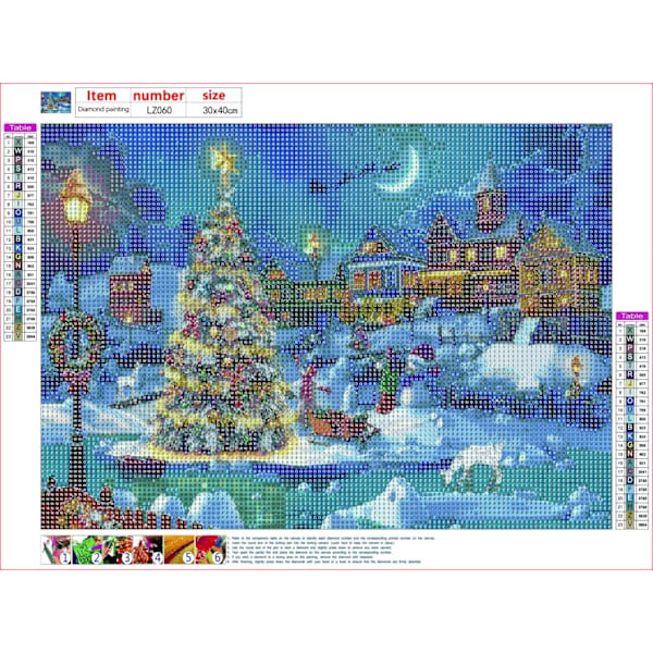 REMAKE 30*40cm Julnatt Diamantmålning, DIY 5D Diamantmålning
