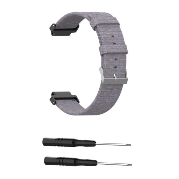 Garmin Forerunner 220 / 230 / 235 / 630 / 620 / 735 armband i canvas - Grå Silvergrå