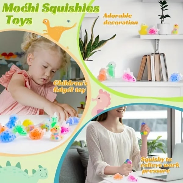 24 st Squeeze Mochi Leksaker med Vattenpärlor, Festpresenter, Stressreducerande Gadgets