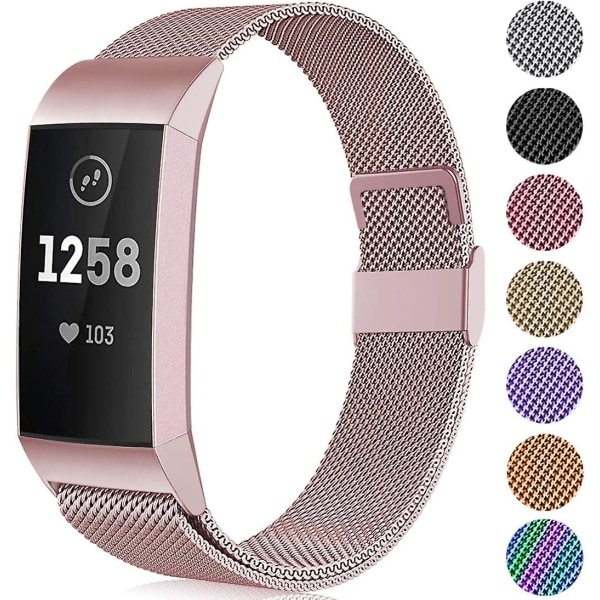 Metallivaihtohihna yhteensopiva Fitbit Charge 3 -hihnan/Fitbit Charge 4 -hihnan kanssa, säädettävä ruostumattomasta teräksestä valmistettu ranneke naisille ja miehille, pieni ja suuri