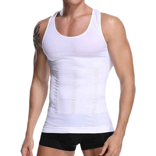 Men's Tank Top Muscle Shirt Gym Shirt Sleeveless Shirt White L