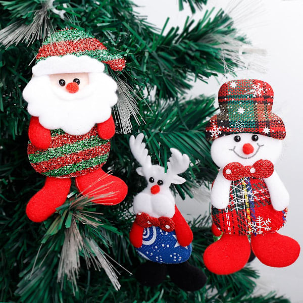 1 kpl jouluinen plushikoriste, Joulupukki, lumimies, joulukuusen riipus, kodin sisustus, uudenvuoden juhlan koriste, lahja