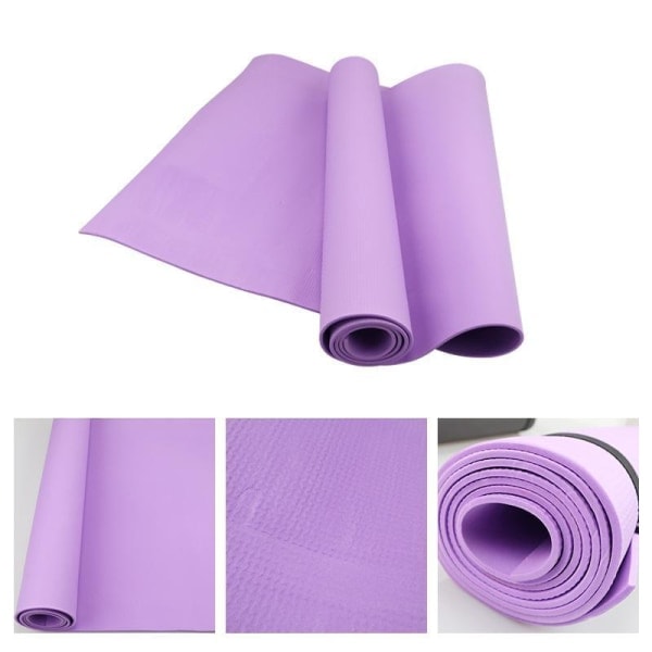 Yogamåtte / træningsmåtte - 6mm - 173cm * 61cm Sort