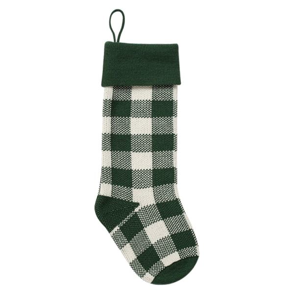 Julklappspåse med juldekoration, stickad