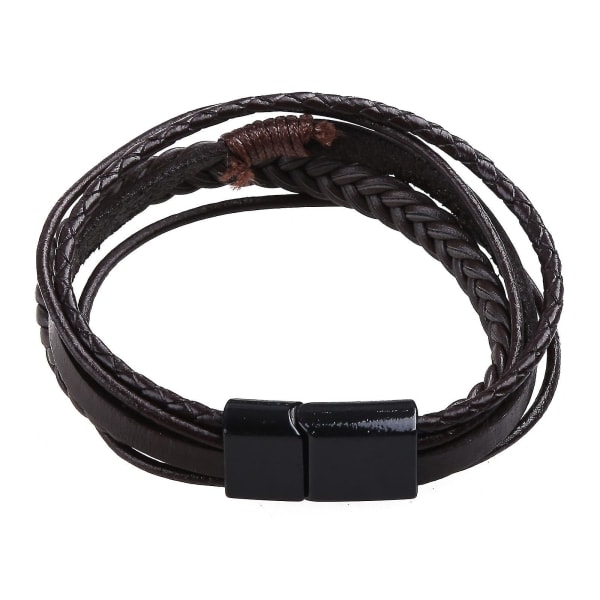 Men's leather bracelet, braided brown rustic gift for dad, father's day, bracelet