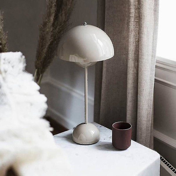 Nordisk Ladbar Blomster Bordlampe Nattbordlampe Bordlampe Sopp Soverom Borddekorasjon Nattlampe [hk]