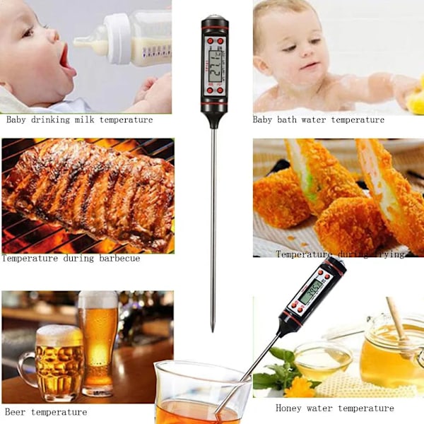 Digital Kökstermometer för Mat BBQ Vätskor Friteringstermometer
