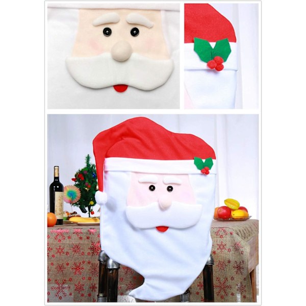 Julstolsöverdrag med Tomte & Fru Tomte för Julfest (1 Par)