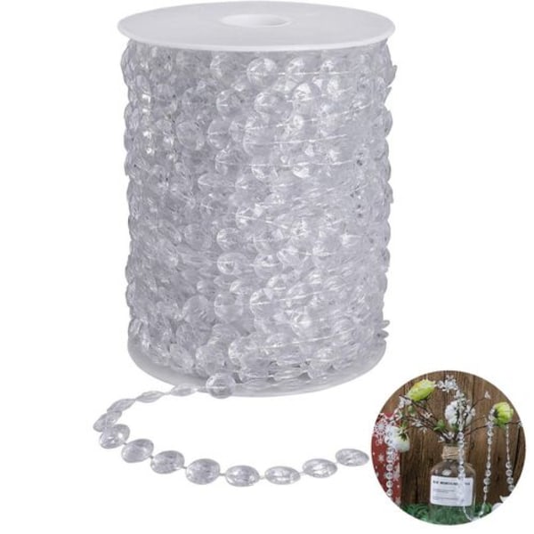 Krystal Perlekrans 30 Meter Krystal Diamantkrans Akryl Perleruller