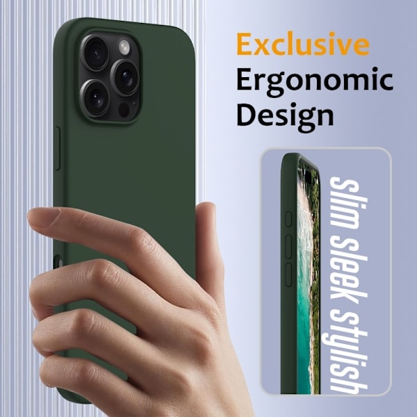 MagSafe Silikonikuori iPhone 16 Pro:n tummanvihreä