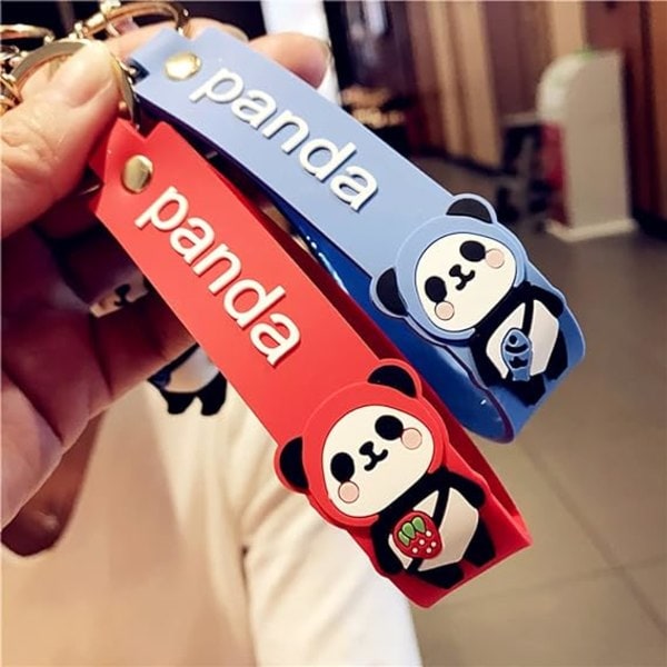 Sød Panda PVC Nøglering til Piger Kreativt Nytårsgave Dyr P*