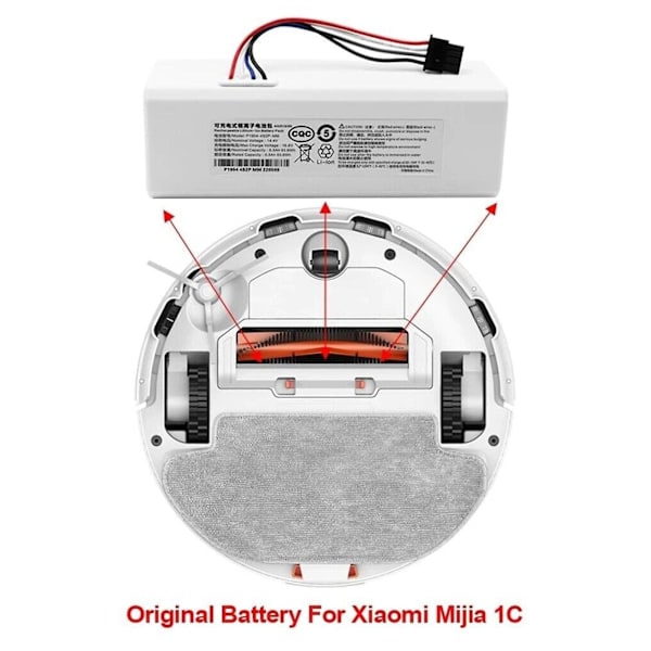 REMAKE Vaihtoakku 14,4V Litiumioni Xiaomi Mijia 1C Robotti-imurille Malli STYTJ01ZHM js 12800mAh