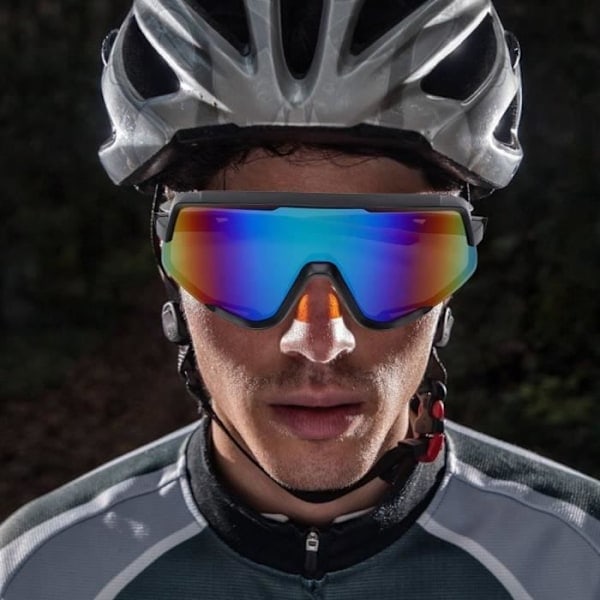 HURRISE Udendørs Briller Outdoor Sports Briller Vindtætte Cykel Solbriller til Kvinder Mænd (Rekt