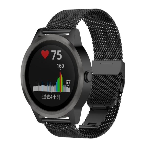 Garmin VivoActive 3 / Move / Forerunner (20 mm) armbånd Rustfrit stål Sort