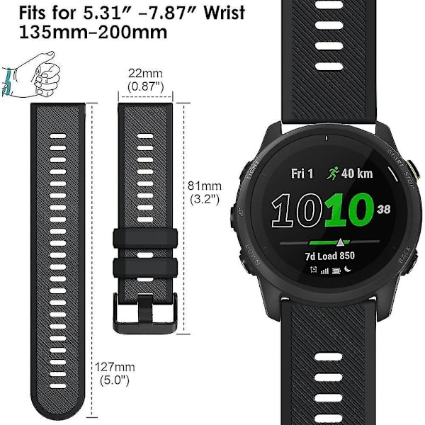 22mm Vit Silikon Armband för Garmin Venu 2/Vivoactive 4/Forerunner 745