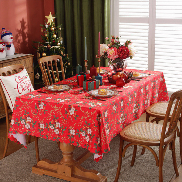 Tredimensjonal Rutete Juleduks, Nyttårsferie Stuedekorasjon Polyester Dekkstoff, Furu, 150 * 180CM