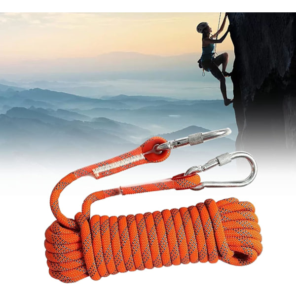 REMAKE Orange 12mm 10m 33ft Klätterrep för Utomhus Säker Klätterrep för Bergsklättring