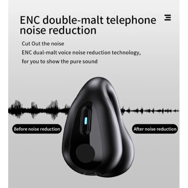 Knogleledning øre-fri hovedtelefoner Bluetooth 5.3 Hi-Fi ENC Hvid