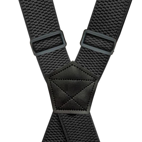 REMAKE Tunga svarta hängslen - 3,8 cm i X-form med plastklämmor
