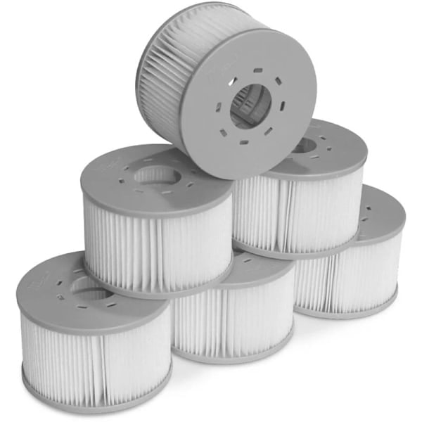 REMAKE Sæt med 6 filtre til latable MSPA spabade, Ø106cm - 6 udskiftningsfilterpatroner til latable MSPA spabade