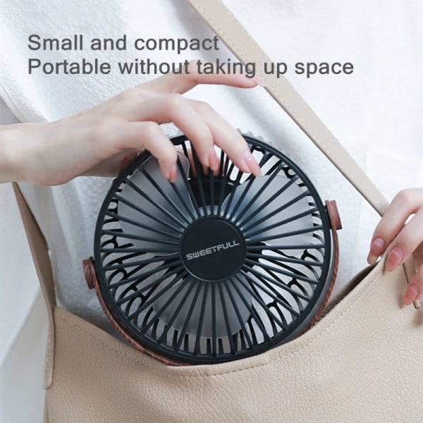 360° roterende 3-bladet ventilator sort