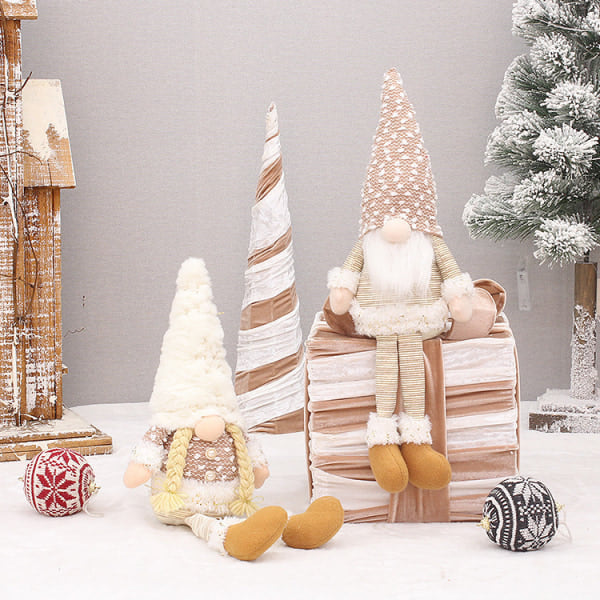 Julepynt Hvit Skjegg Ansiktsløs Dukke Inntrekkbar Dukke Lysende Rudolf Ornament 2