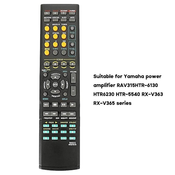 Fjernkontroll Rav315 Wn22730eu Reservedel For Rx-v450 Rx-v461 Rx-v561 Rav311