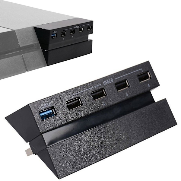 5-ports USB-hub for PS4, høyhastighetslader, kontroller-splitter, utvidelsesadapter H F4