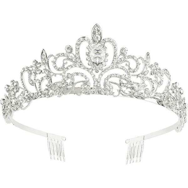 REMAKE Makone Tiara Krystal Krone med Rhinestone Kam til Brudekrone, Bryllup, Galla, Kongelig, Prinsessefester, Bryllupstiara, Tiara Børn, Prinsesse