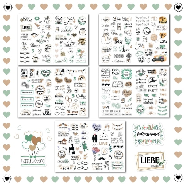 German Wedding Planning Stickers 5 Sheets PZ003