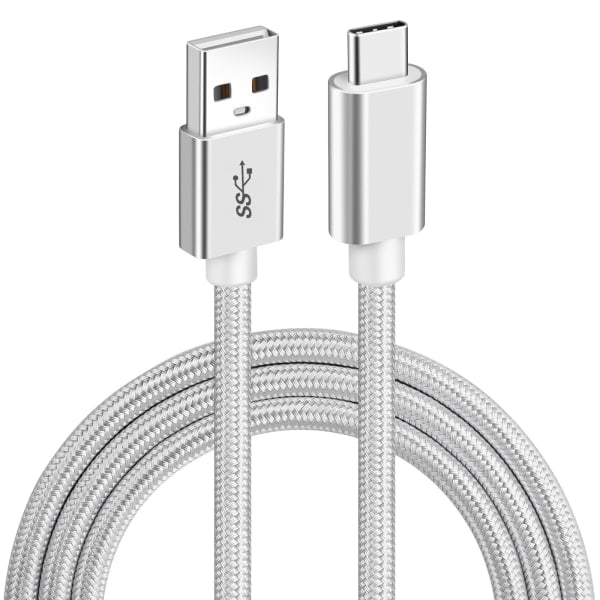 USB A til Type C 3.2 60W datakabel Sølv L