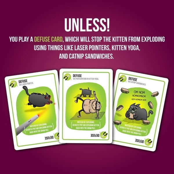REMAKE Exploding Kittens Party - Ett kortspel med rysk roulette, enkelt och familjevänligt för fester - Kortspel för vuxna, tonåringar och barn - 2-10 spelare