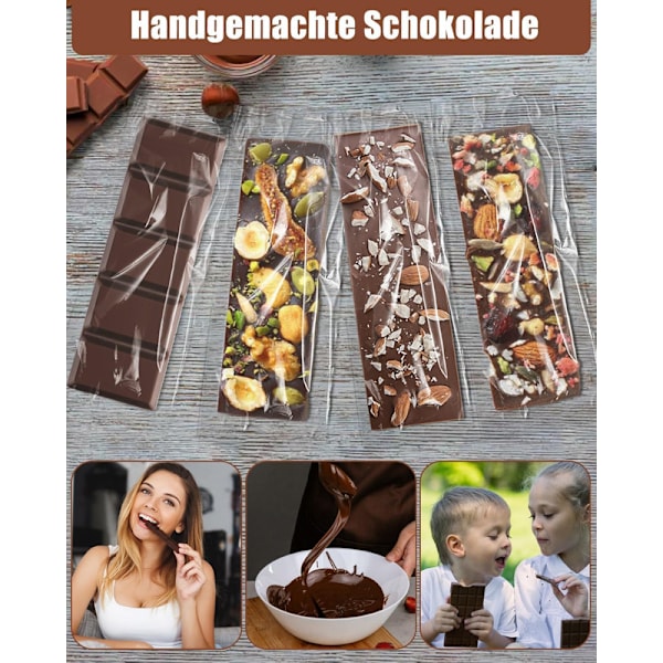 REMAKE sjokoladeform, sjokoladeplateform med 1 panel og 100 poser, sjokoladeplateform i silikon for fylling av pistasjsjokolade A