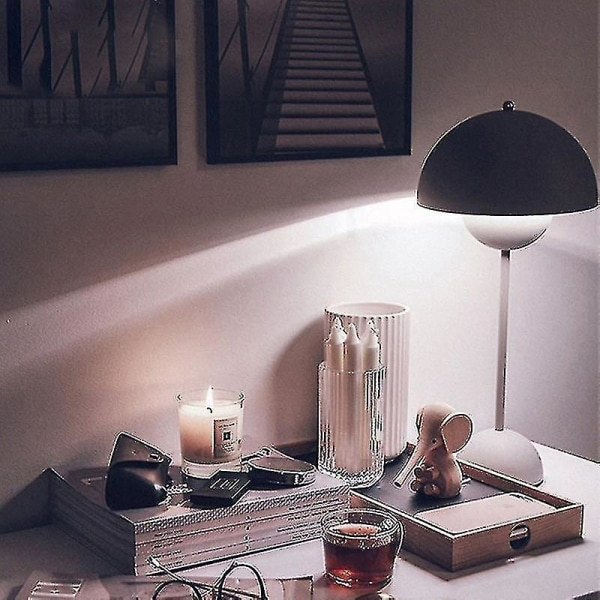 Nordisk Ladbar Blomster Bordlampe Nattbordlampe Bordlampe Sopp Soverom Borddekorasjon Nattlampe [hk]