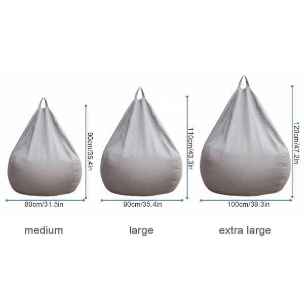 Ny Extra Stor Bönpåse Stol Soffaöverdrag Inomhus Lata Loungers För Vuxna Barn Kampanjpris Gul 80 * 90cm