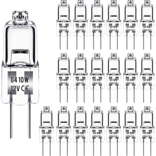 REMAKE G4 halogenlamper 10W 12V - Varmt hvitt - 20-pakning 10W 20stk 20stk
