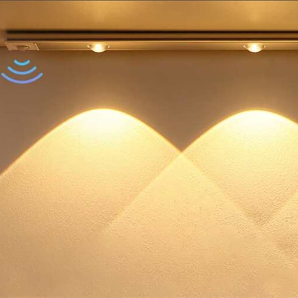 LED lysstribe med bevægelsessensor 3 farvetemperaturer og trinløs dæmper Sort 30 cm