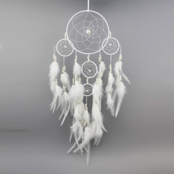 Dream catcher with feathers White 60 x 15 cm