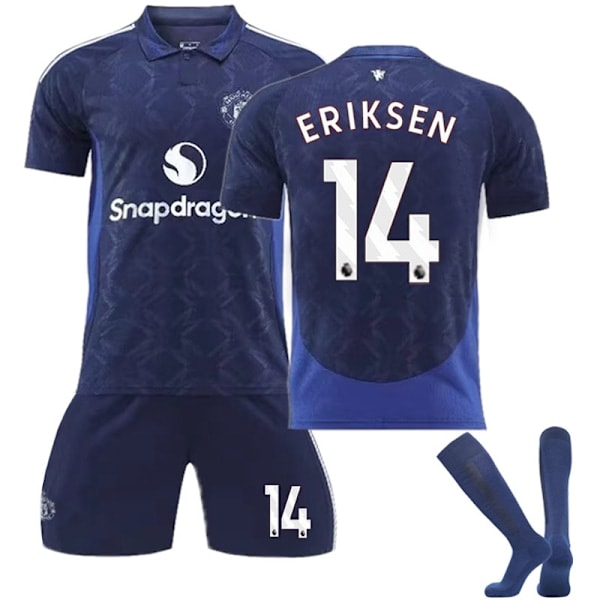 2024-2025 Manchester United Away Team Kids Football Shirt Kit No.14 Eriksen 12