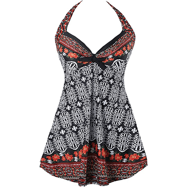 Retro L Blommig Dammswimdräkt