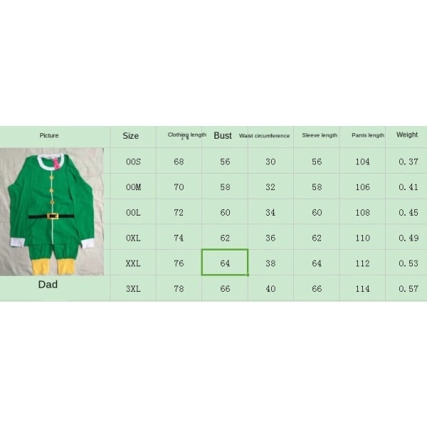 Julepyjamas Matchende Familiepyjamas Foreldre og Barn Klær Hjemmekler Nyttårspakke Lang Ermet Sett Familiepakke Barn 130cm