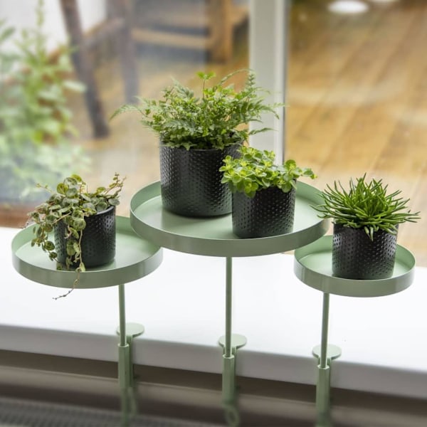Esschert Design Plantebakke med klips rund grøn S Grön Green
