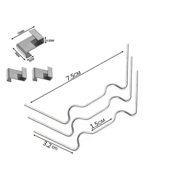 Rostfria Växthusklämmor Stormresistenta Rostfria Hålrums-Platta Fästen Växthustillbehör (1 Set, Silver)