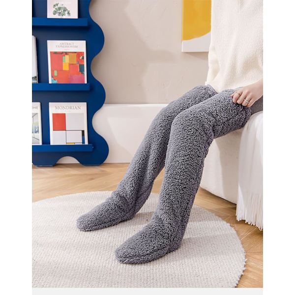 REMAKE Overknees Fluffy Socks, Cozy Socks, Plush Leg Warmers Cozy Slipper Socks Fuzzy Long Fluffy Socks