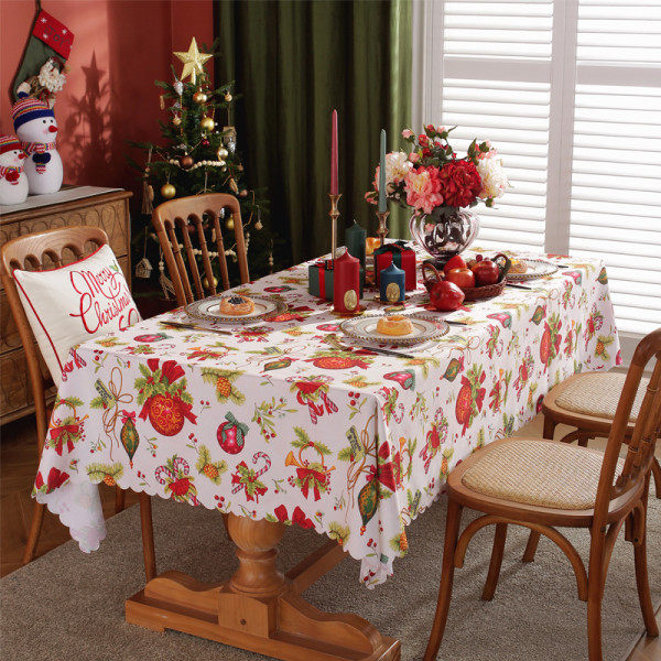 Tredimensjonal Rutete Juleduks, Nyttårsferie Stuedekorasjon Polyester Dekkstoff, Furu, 150 * 180CM