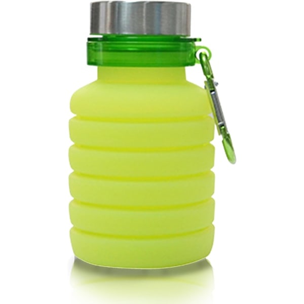 (C)500ml Hopfällbar Silikonvattenflaska för Resor, Camping, Picknick, Gym, Vandring, Cykling, Fiske