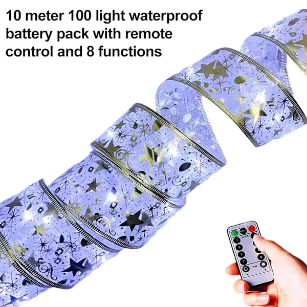 Julgransdekorationer Strängljus 10m 100 LED-lampor Koppartrådsband Bågar Ljus för Fest Bröllop Semester Julgransdekorationer