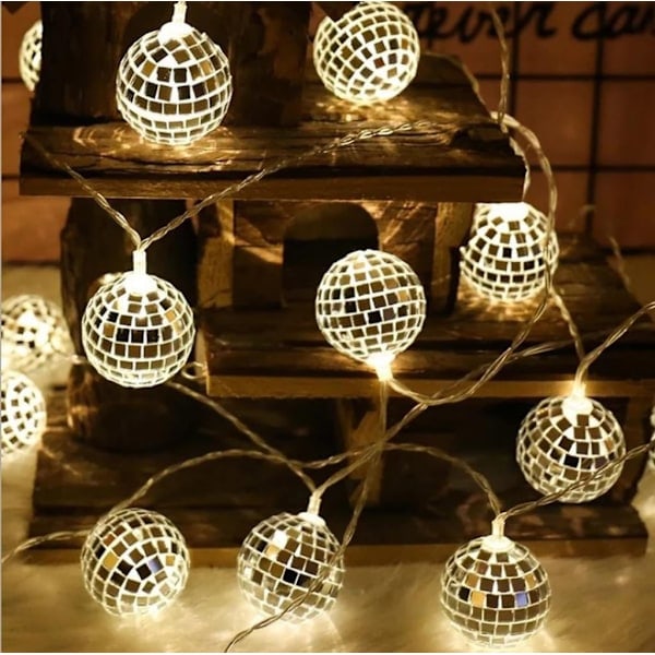 3M 20 kpl peilipallovalot LED-valoketju sisä- ja ulkokoristeluun häihin, juhliin, Halloweeniin, jouluun, kodin koristeluun, lämmin valkoinen