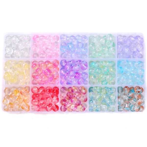 REMAKE 15 Farver 8mm Krystal Glasperler Til Fremstilling af Armbånd Sprækkede Ædelstene Løse Spacer Perler Til DIY Håndværk